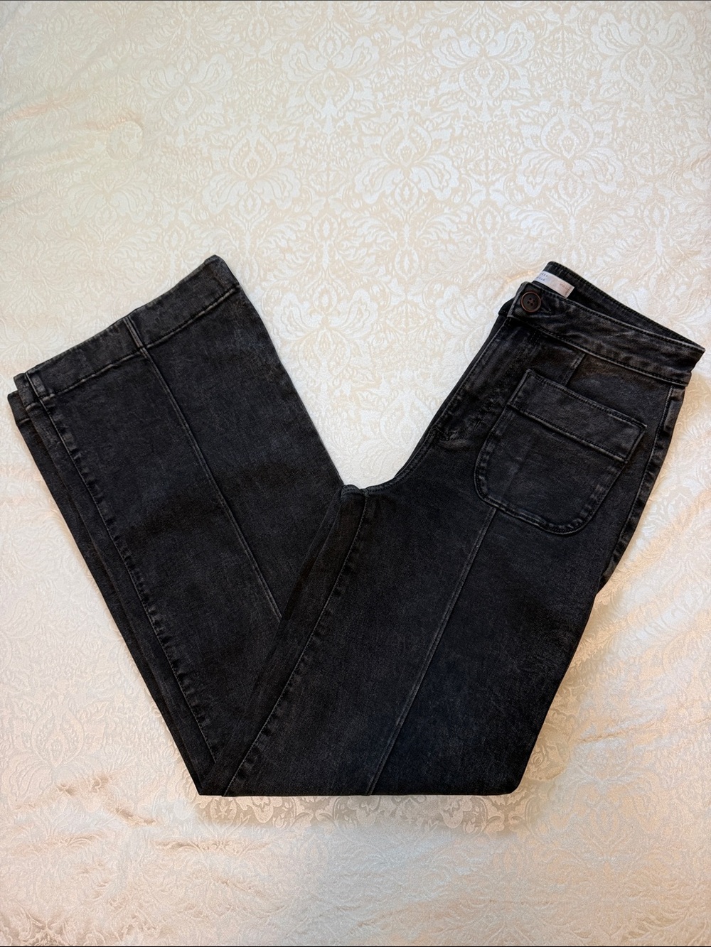Women's LC Lauren Conrad Black High Waist, Wide Leg Jeans - Size 4